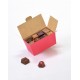 Ballotin rouge coquelicot pour bonbons chocolats ouvert