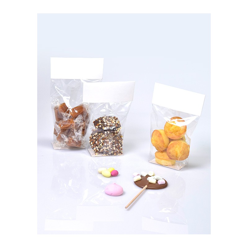 Set de 10 sachets confiserie transparent 16X9,5X4cm